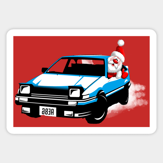 Santa Drifting Sticker by Rossla Designs